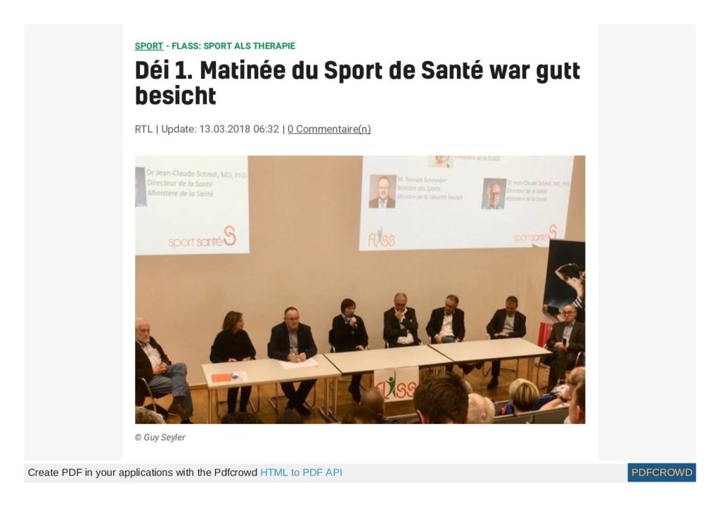 Déi 1. Matinée du Sport de Santé war gutt besicht 